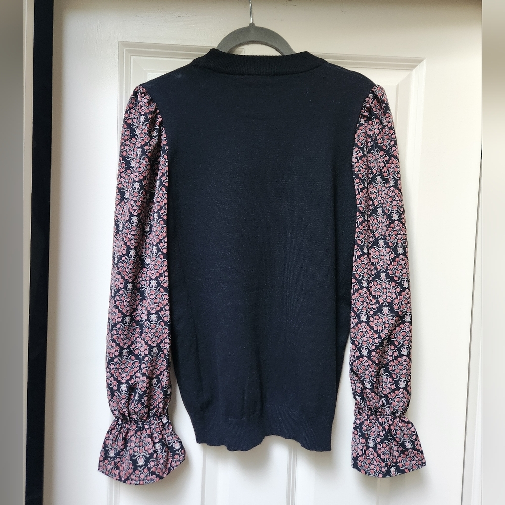THML Womens Floral Sleeve Black Sweater, Size Small - Picture 8 of 12
